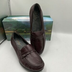SAS Easier Antique Wine Leather Loafers Womens 10.5 M Tripad Comfort Made in USA